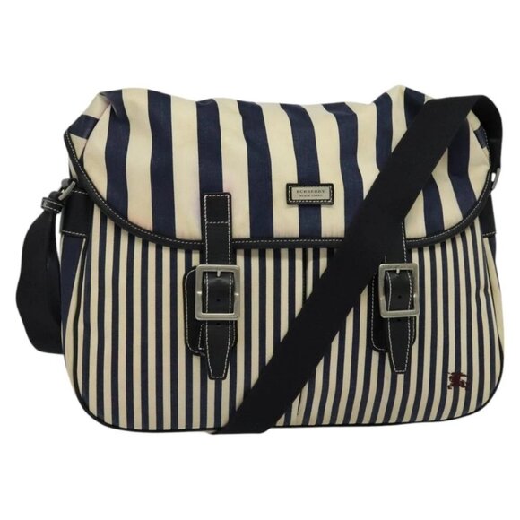 BURBERRY Blue Label Shoulder Bag Canvas White Silver Auth BA2127 - Picture 1 of 16